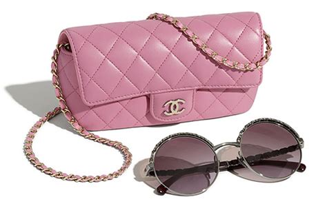 glasses case with classic chain chanel|Chanel glasses with pearl chain.